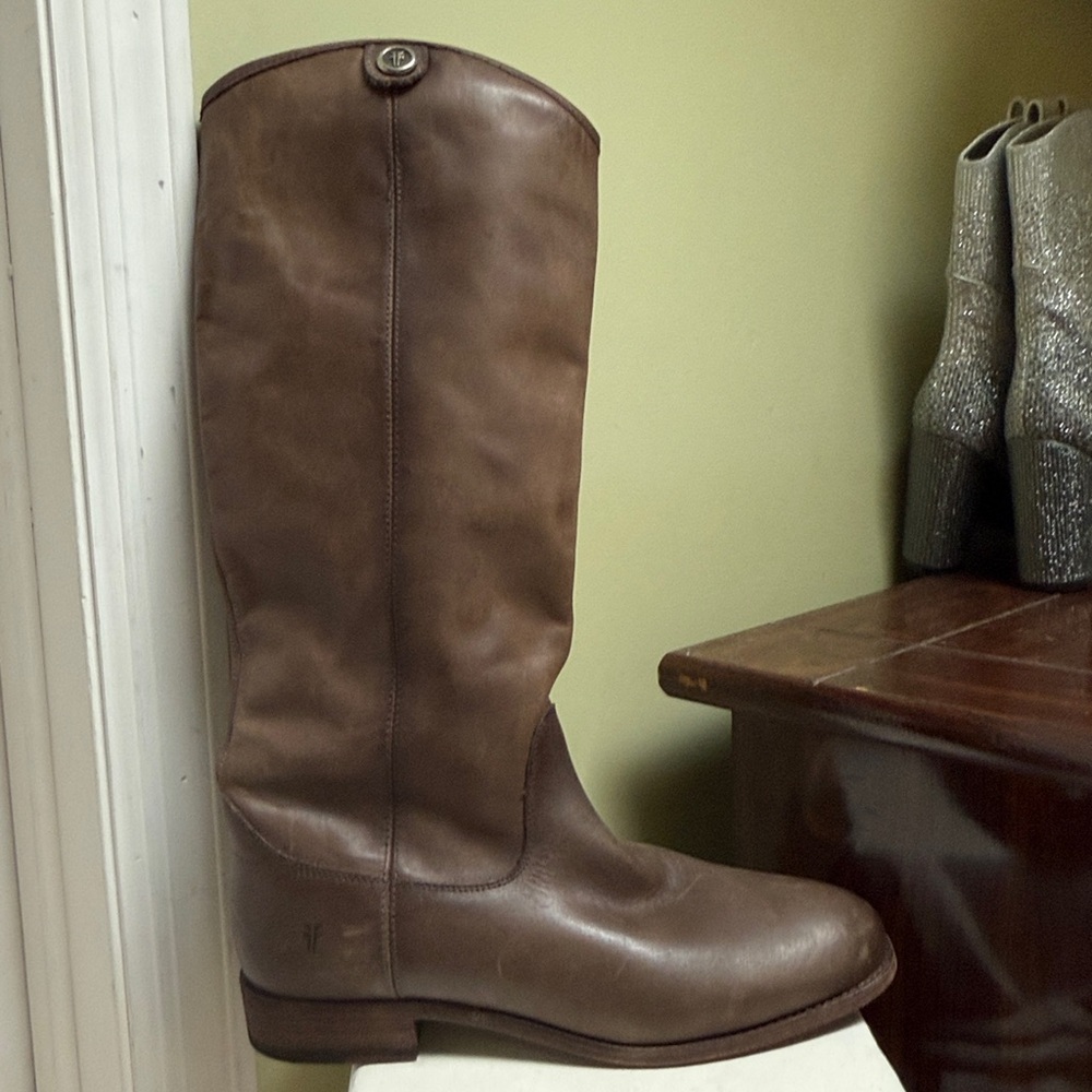 Frye Melissa Button 2 leather knee bootie - Picture 2 of 8